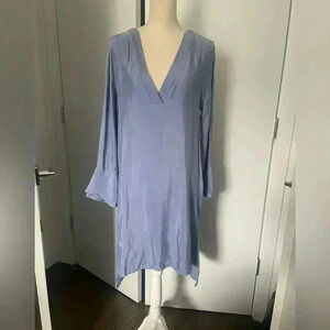 Zara Cupra Shift A-Line Dress in Periwinkle Blue